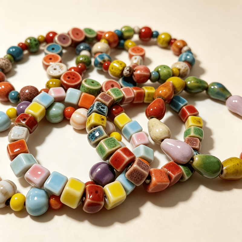 7pcs Handmade Vintage Bohemian Ceramic Bracelet Set for Women
